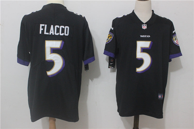 Men's Baltimore Ravens Joe Flacco Black Game Jersey
