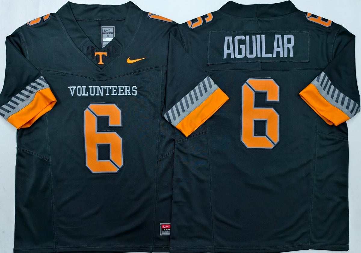 Men's Tennessee Volunteers Joey Aguilar #6 Black Player Jersey