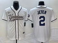 Men's New York Yankees Derek Jeter #2 White Player Jersey1 Joint Edition