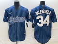 Men's Los Angeles Dodgers Fernando Valenzuela Blue Player Jersey Joint Edition