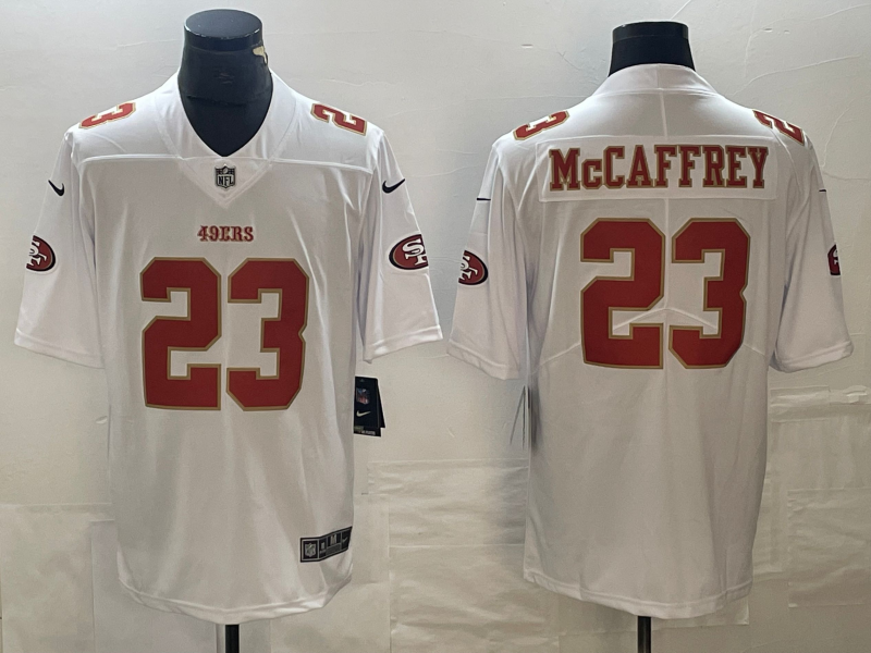 Men's San Francisco 49ers Christian McCaffrey Tundra White Fashion Game Jersey