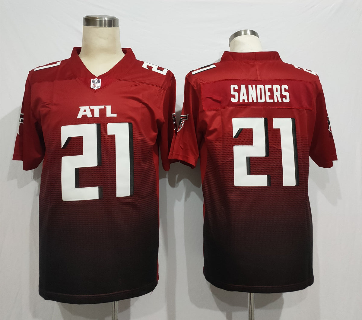 Men's Atlanta Falcons Deion Sanders Red 2nd Alternate Game Jersey