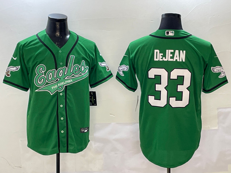 Men's Philadelphia Eagles Cooper DeJean #33 Green Game Jersey1