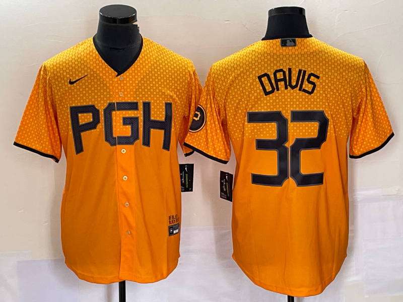 Men's Pittsburgh Pirates Henry Davis Gold 2023 City Connect Replica Player Jersey