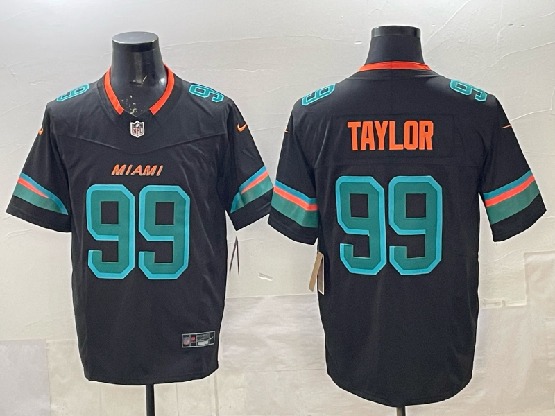 Men's Miami Dolphins Jason Taylor #99 Pitch Blue 2025 Rivalries Collection Limited Jersey