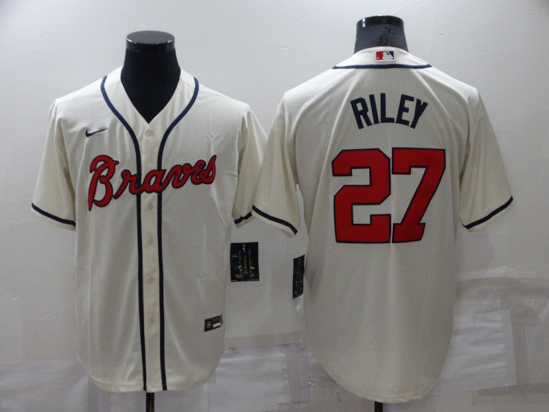 Men's Atlanta Braves Austin Riley Beige Replica Player Jersey