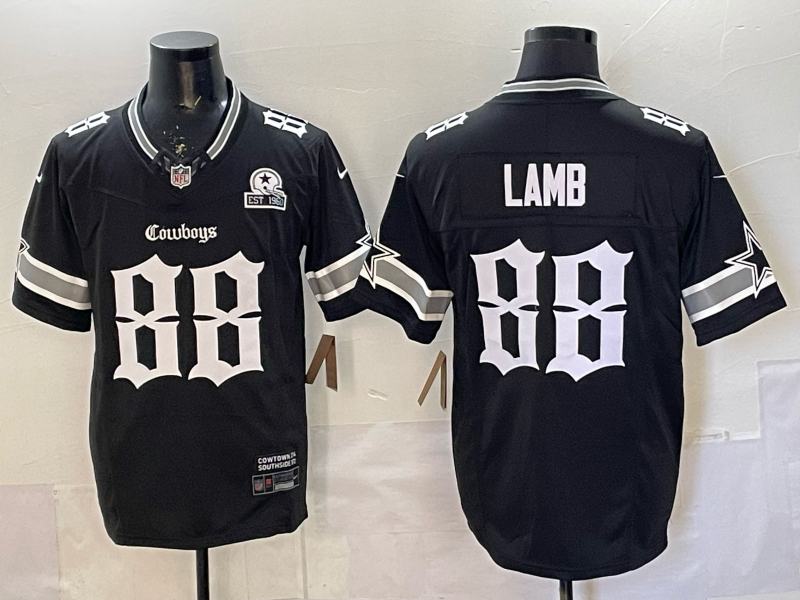 Men's Dallas Cowboys CeeDee Lamb Black Player Game Jersey