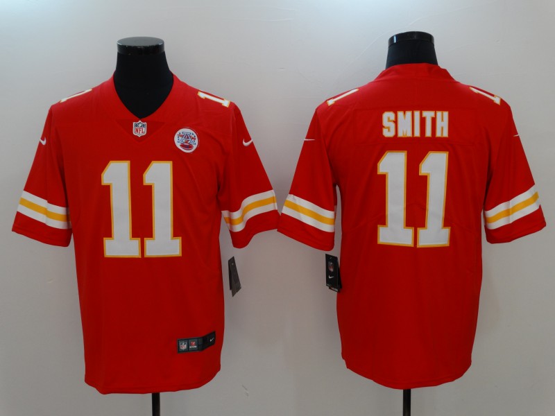 Men's Kansas City Chiefs #11 Alex Smith Red Team Color Game Jersey1