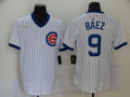 Men's Chicago Cubs1 Javier Baez #9 White Stitched Jersey