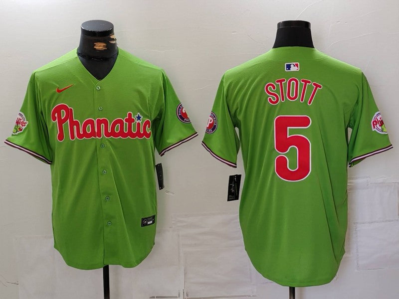 Men's Philadelphia Phillies Bryson Stott #5 Green Limited Player Jersey1
