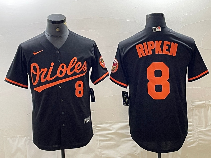Men's Baltimore Orioles Cal Ripken Jr. #8 Black Replica Baseball Jersey