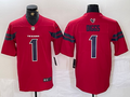 Men's Houston Texans Stefon Diggs #1 Red Alternate Game Jersey