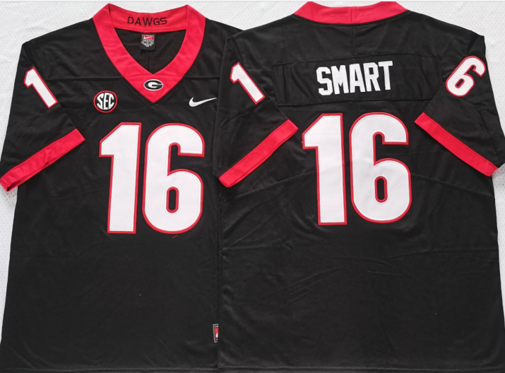 Men's Georgia Bulldogs Kirby Smart Black Player Game Jersey