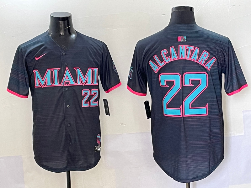 Men's Miami Marlins Sandy Alcantara Black 2025 City Connect Limited Jersey