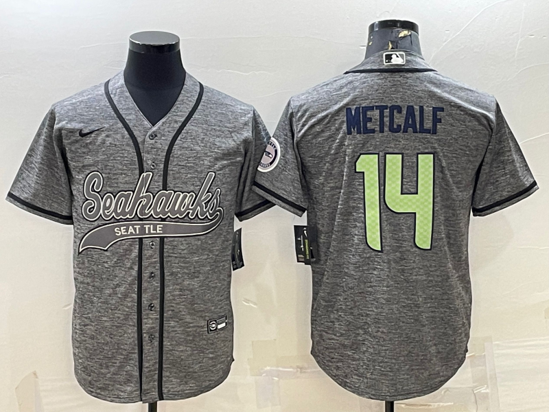 Men's Seattle Seahawks DK Metcalf Gray Player Jersey Joint Edition