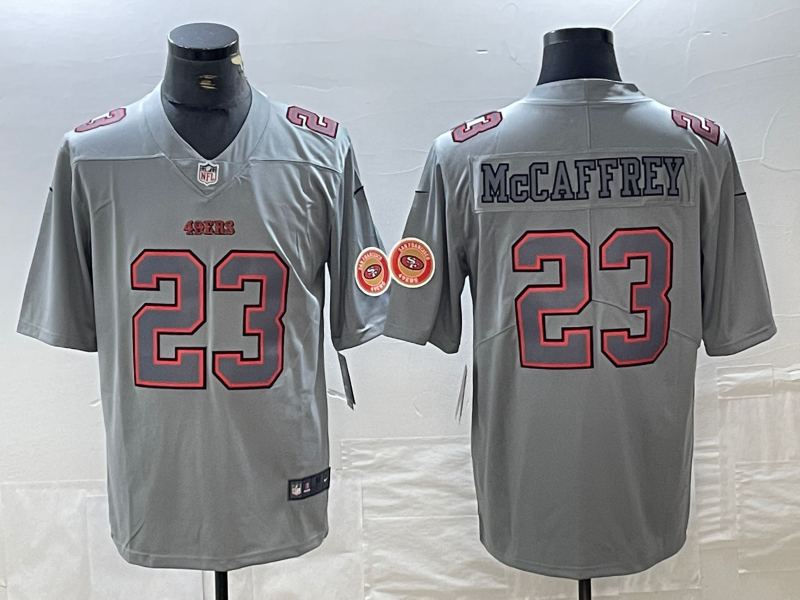 Men's San Francisco 49ers Christian McCaffrey Gray Atmosphere Fashion Game Jersey