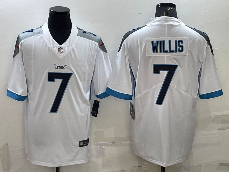 Men's Tennessee Titans Malik Willis #7 White Game Jersey1