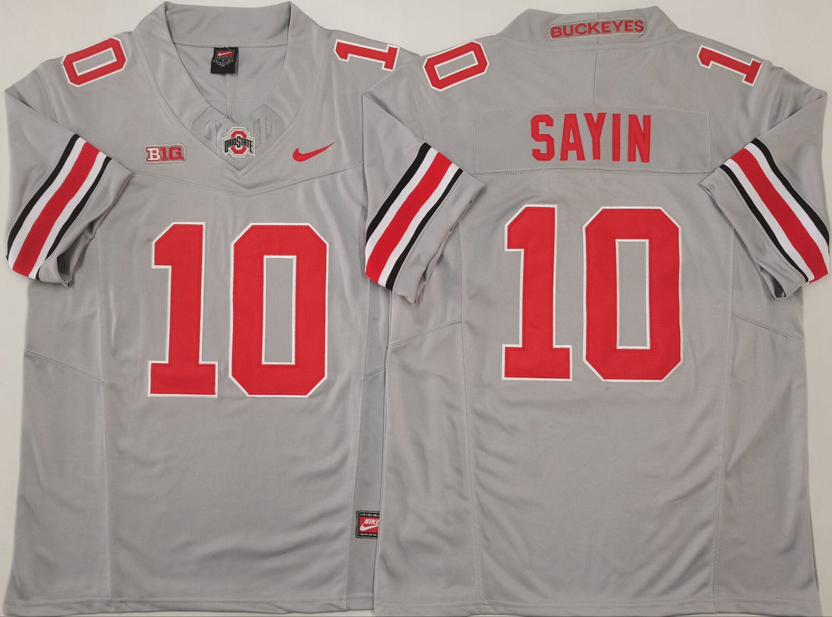 Men's Ohio State Buckeyes Julian Sayin Gray Player Jersey