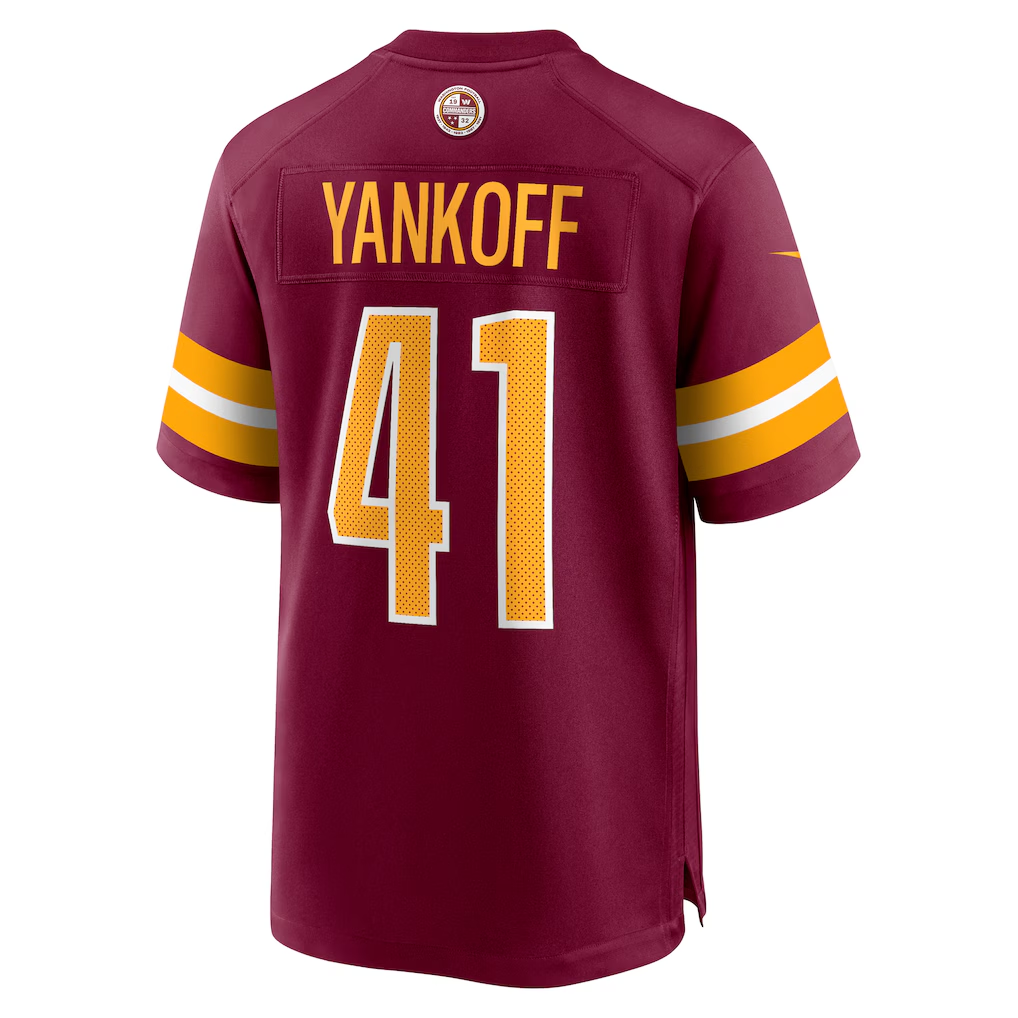Men's  Colson Yankoff Burgundy Washington Commanders Game Jersey