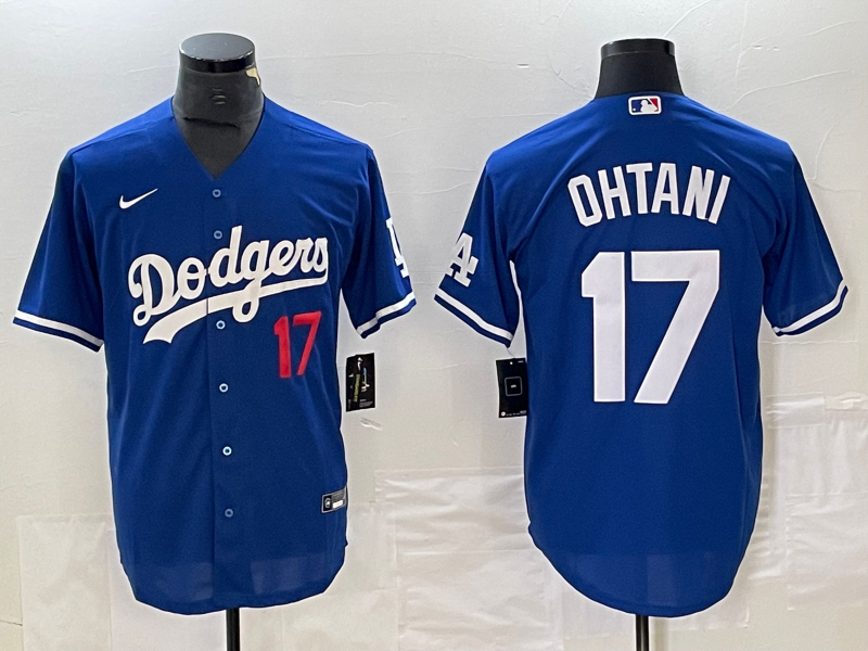 Men's Los Angeles Dodgers Shohei Ohtani #17 Blue Replica Player Jersey1