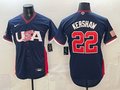 Men's USA Baseball Clayton Kershaw #22 Navy 2026 World Baseball Classic Stadium Jersey
