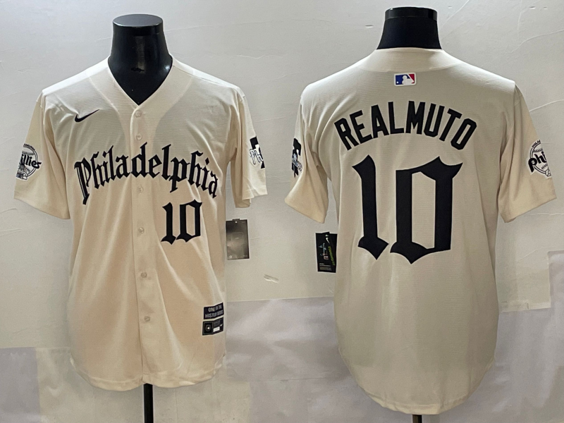 Men's Philadelphia Phillies J.T. Realmuto Cream Limited Player Jersey