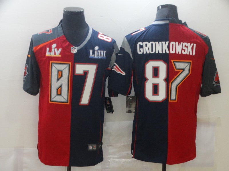 Men's New England Patriots Rob Gronkowski #87 Red/Navy Game Jersey1