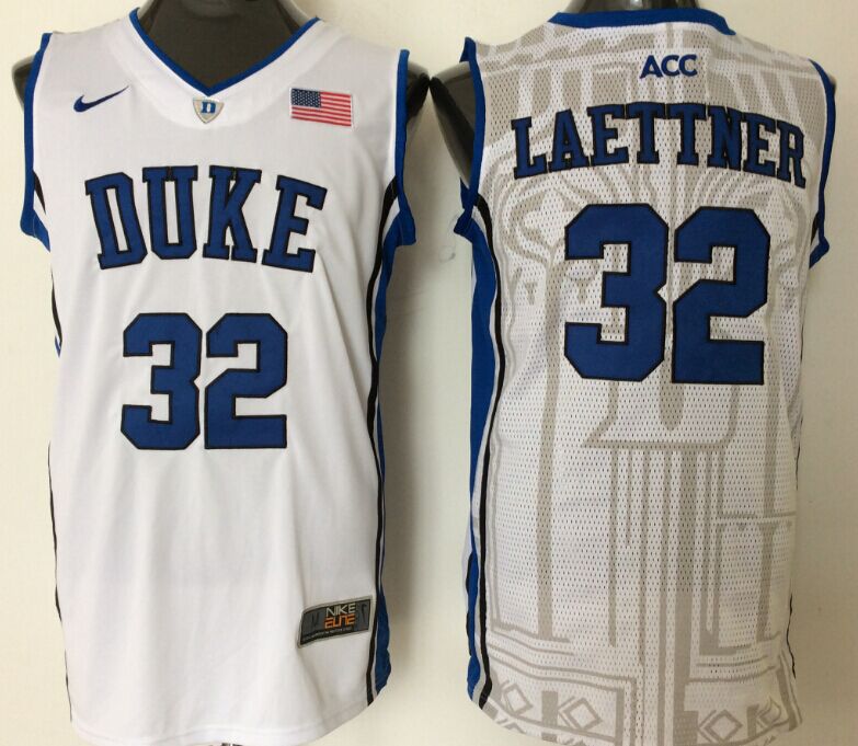 Men's Duke Blue Devils Christian Laettner White Player Game Jersey