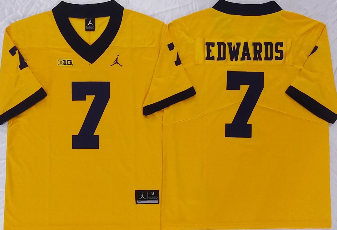 Men's Michigan Wolverines Donovan Edwards Yellow Player Game Jersey
