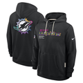 Men's Miami Dolphins  Black 2025  Crucial Catch Sideline Standard Issue Dri-FIT Hoodie