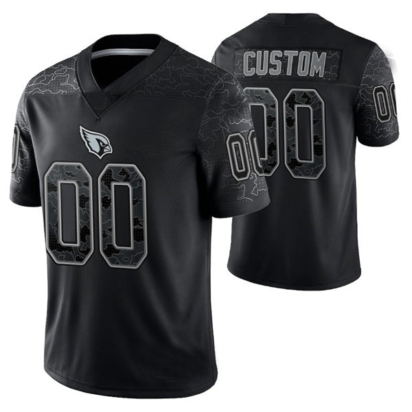 Custom1 Arizona Cardinals ACTIVE PLAYER Black Reflective Limited Stitched Football Jersey1
