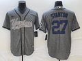 Men's New York Yankees Giancarlo Stanton Gray Game Jersey Joint Edition
