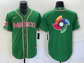 Men's 2023 World Baseball Classic Mexico Green Player Jersey1