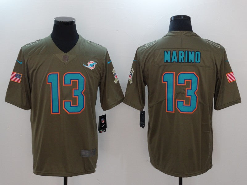 Men's Miami Dolphins Dan Marino #13 Brown Authentic Game Jersey1