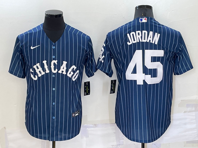 Men's Chicago White Sox Michael Jordan Blue Replica Baseball Jersey