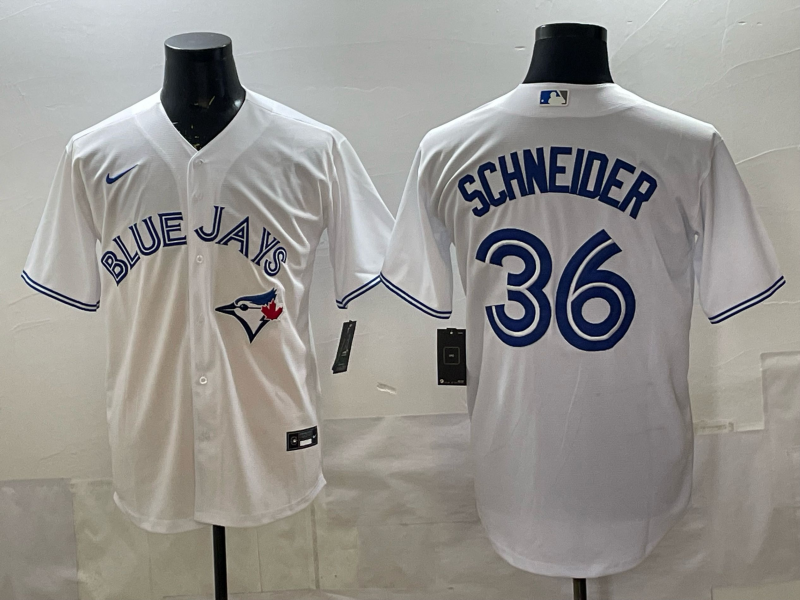Men's Toronto Blue Jays John Schneider White Home Replica Jersey