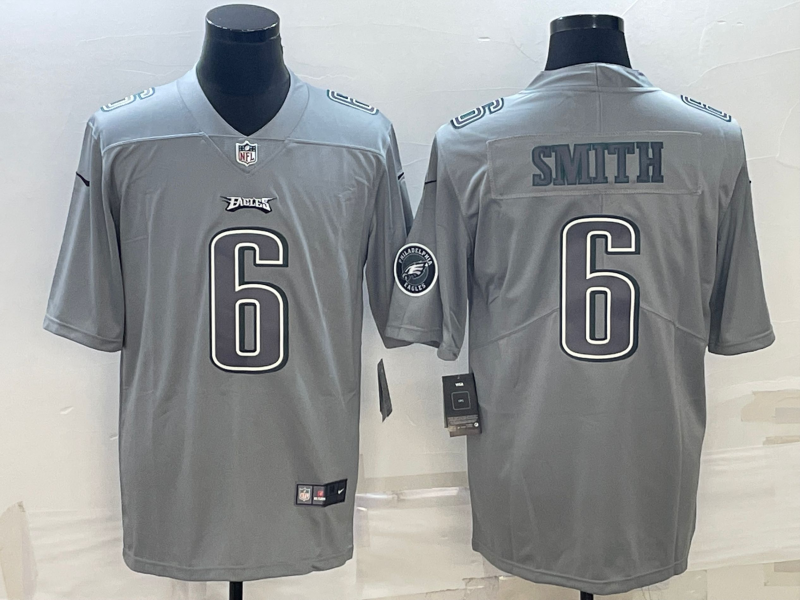 Men's Philadelphia Eagles DeVonta Smith #6 Gray Atmosphere Fashion Game Jersey1