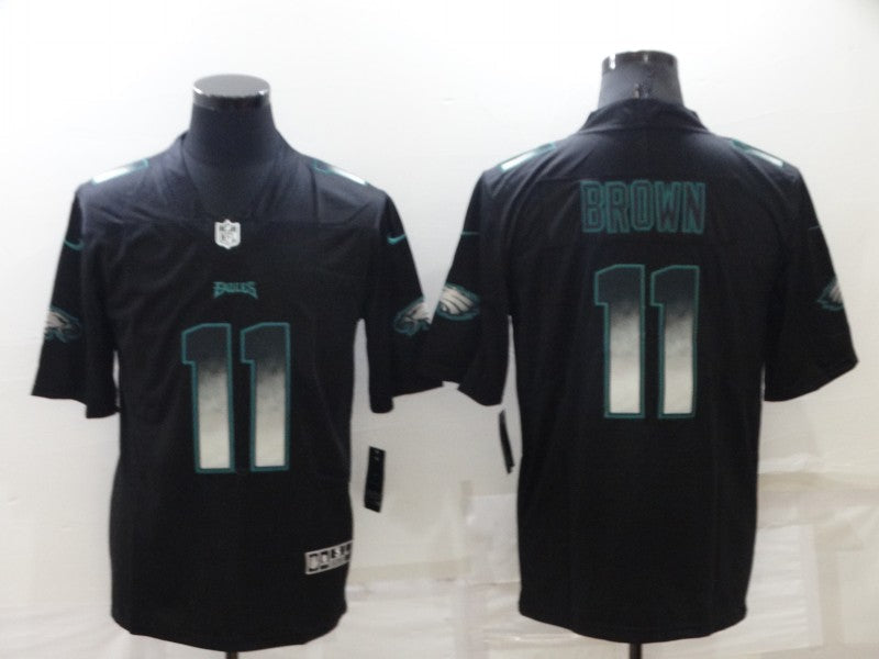 Men's Philadelphia Eagles #11 A.J. Brown Black Player Game Jersey1
