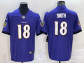 Men's Baltimore Ravens Roquan Smith Purple Game Jersey