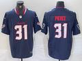 Men's Houston Texans Dameon Pierce #31 Navy Game Jersey