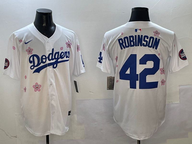 Men's Los Angeles Dodgers Jackie Robinson White Alternate Replica Player Jersey
