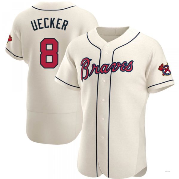 Atlanta Braves #8 Bob Uecker Cream Alternate Jersey Stitches Baseball Jerseys