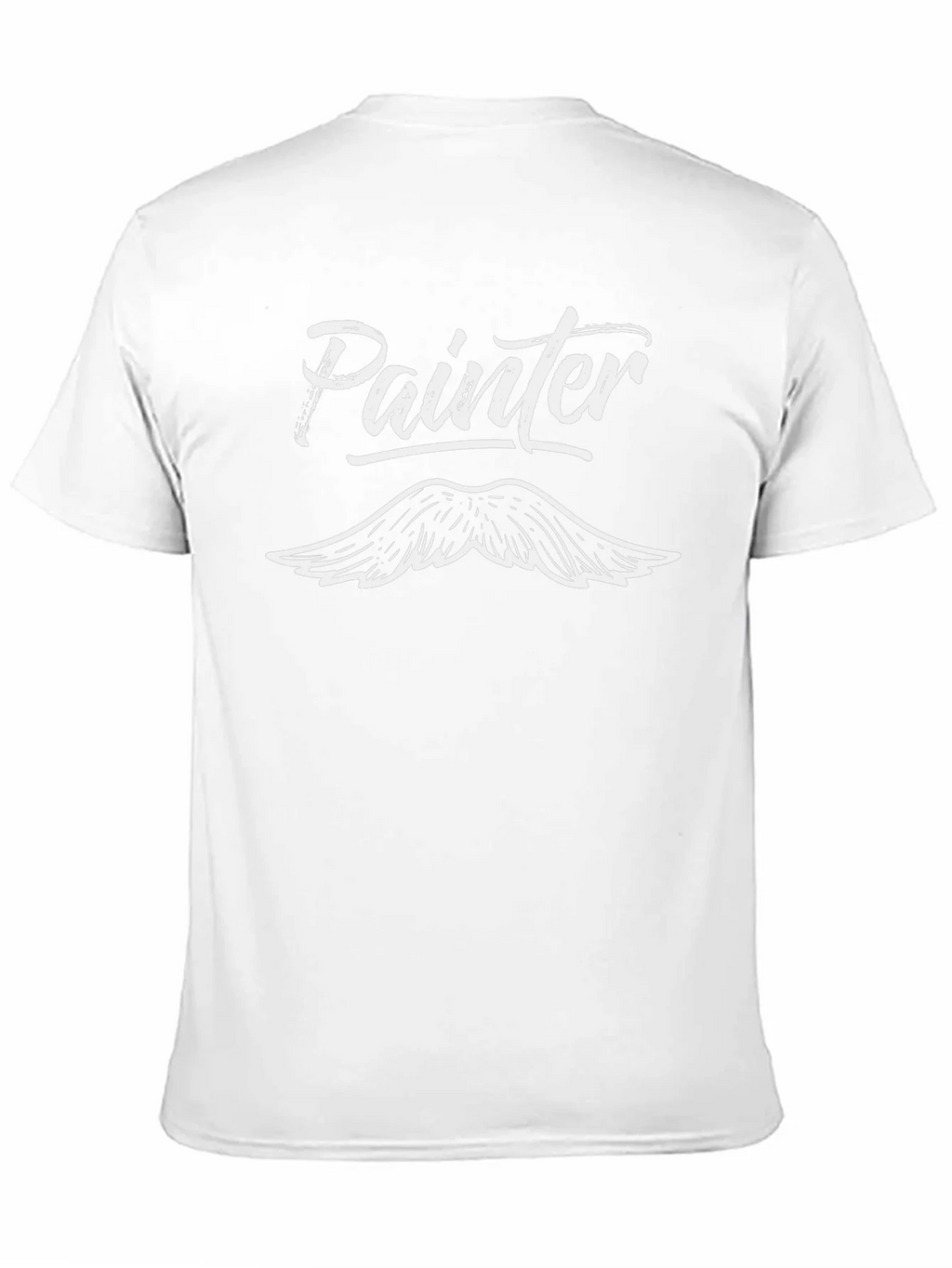 Painter Mustache Graphic Tee - Black Cotton T-Shirt