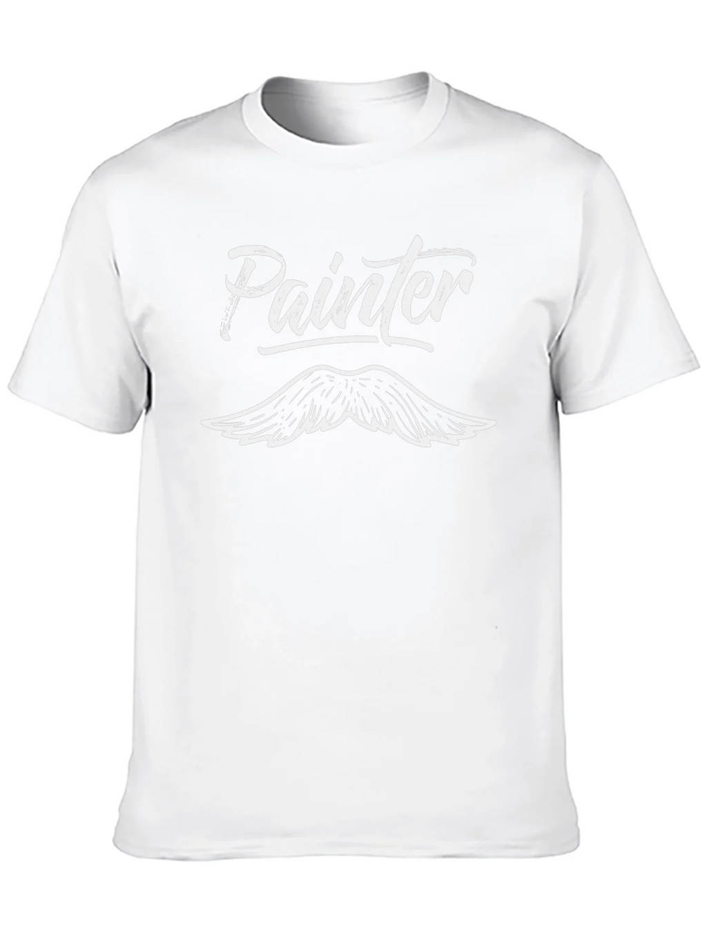 Painter Mustache Graphic Tee - Black Cotton T-Shirt
