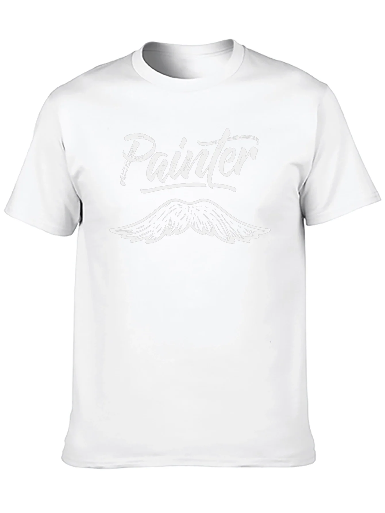 Painter Mustache Graphic Tee - Black Cotton T-Shirt