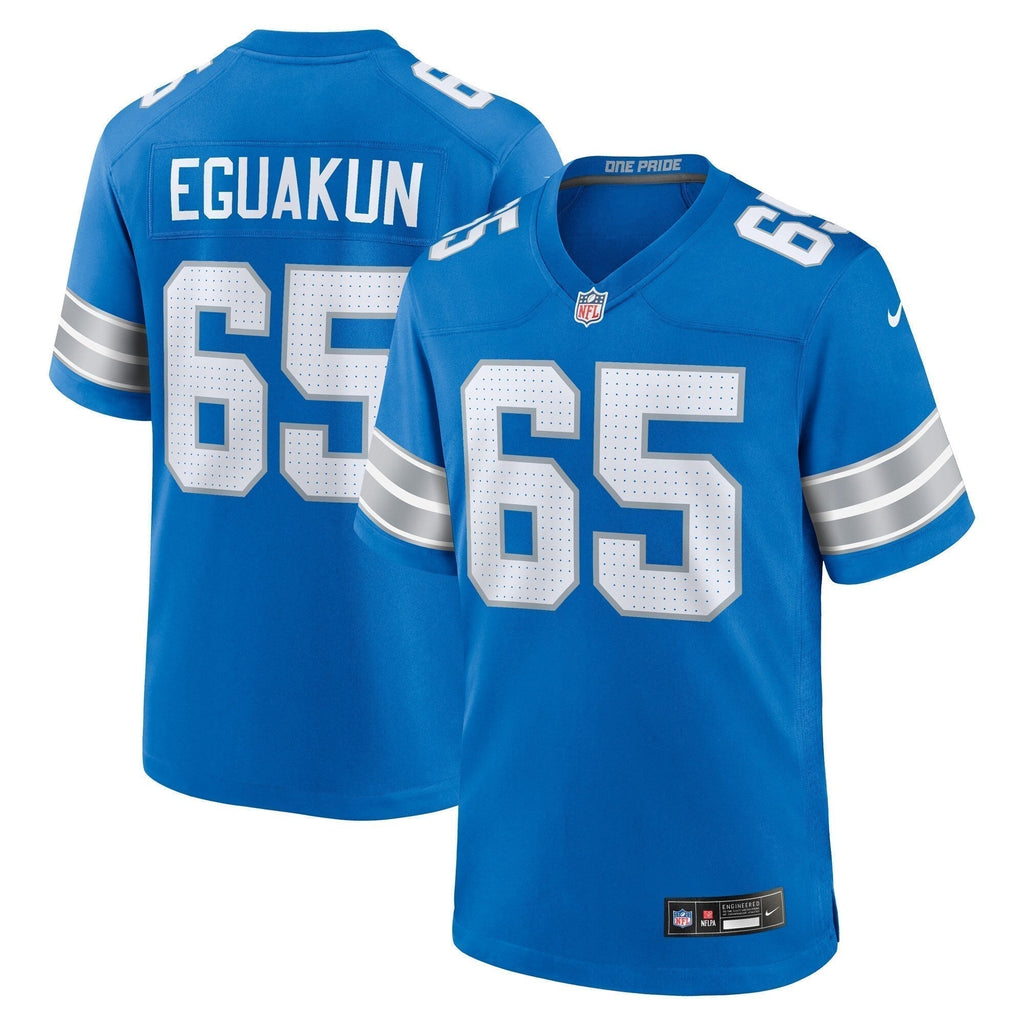 Kingsley Eguakun Detroit Lions  Game Jersey -  Blue