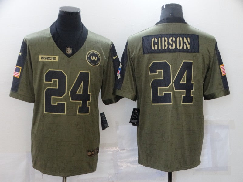 Men's Washington Commanders Antonio Gibson #24 Brown Game Jersey1