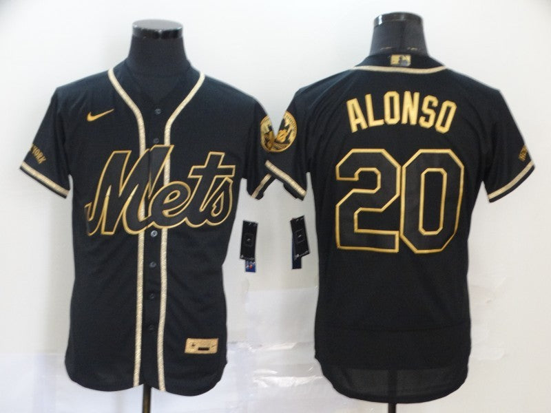 Men's New York Mets Pete Alonso Black Stitched Jersey