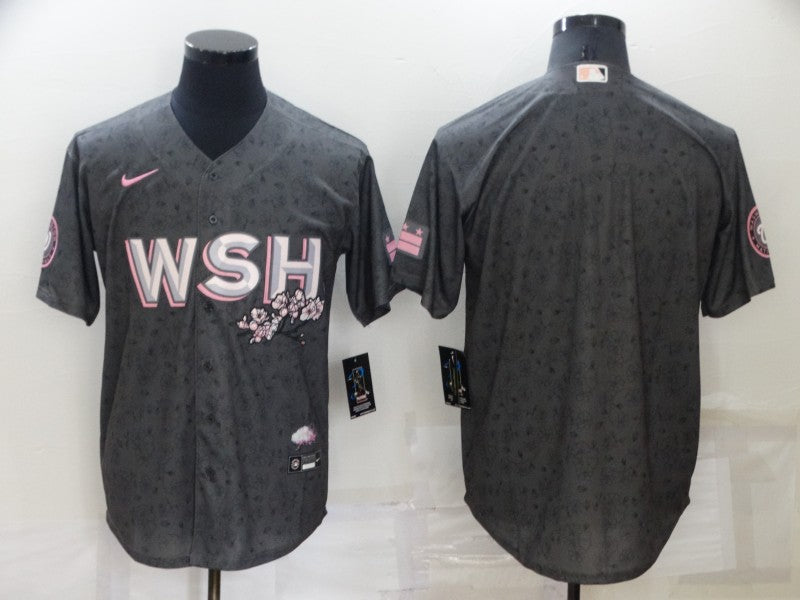 Men's Washington Nationals Gray City Connect Replica Blank Jersey1