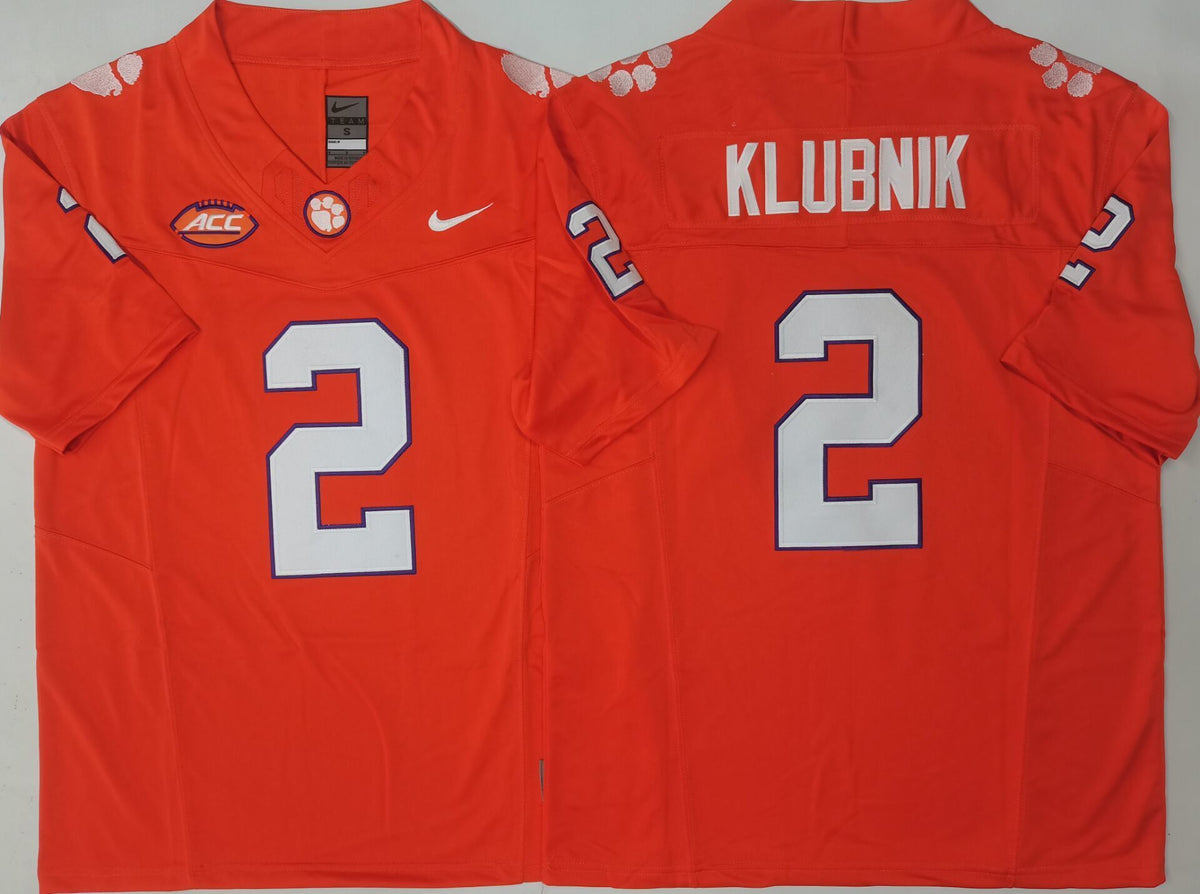 Men's Clemson Tigers Cade Klubnik Orange Player Jersey